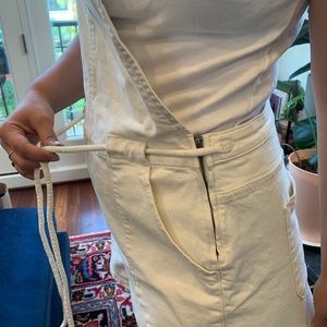 Madewell White Denim Overalls